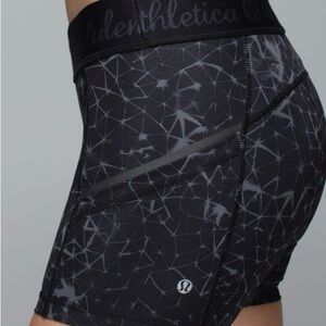 lululemon what the sport short Geometric Black Women's Bike Shorts